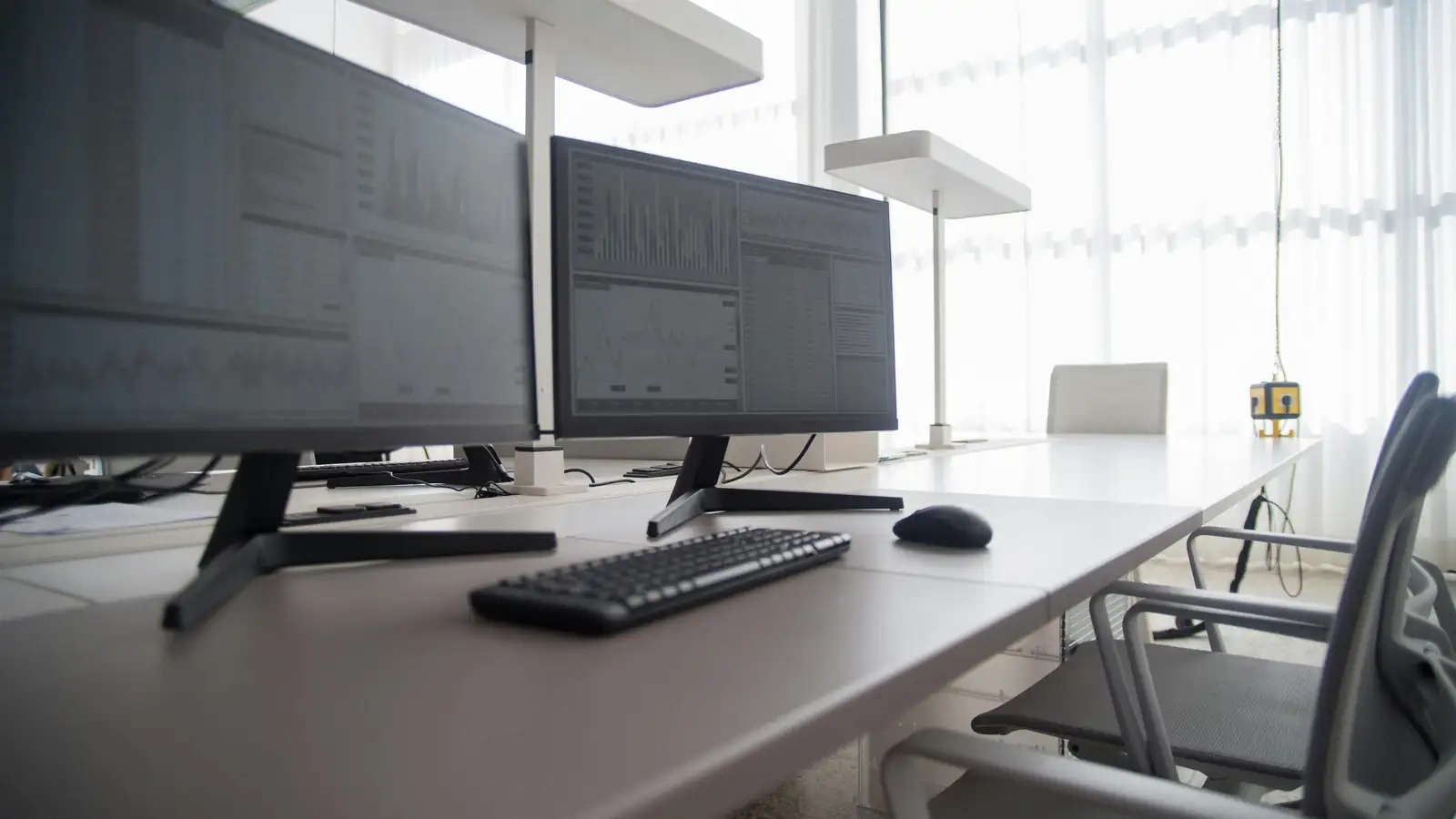 Neatly organized office desks